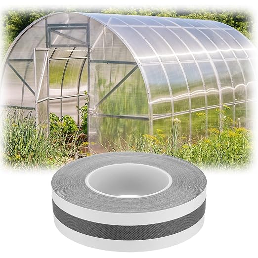 Fuyoooo 1 Rolls 1" x 65.6ft Vented Tapes, Waterproof Self Adhesive Greenhouse Tape, UV Resistantheat Resistant for Greenhouse Roofing Outdoor Repairs