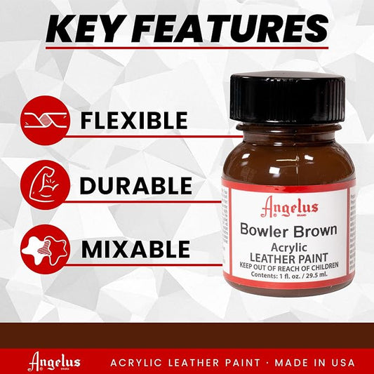 Angelus Acrylic Leather Paint, 1 Fl Oz (Pack of 1), Bowler Brown