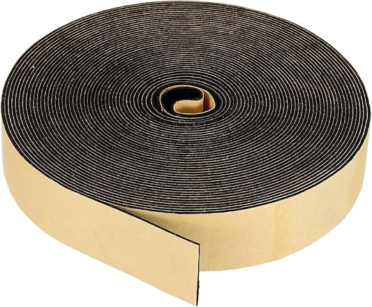 PATIKIL Foam Insulation Tape, 1" W x 1/16" t x 32.8FT Self Adhesive Weather Stripping Door Seal Strip for Door Window Air Conditioning, Black