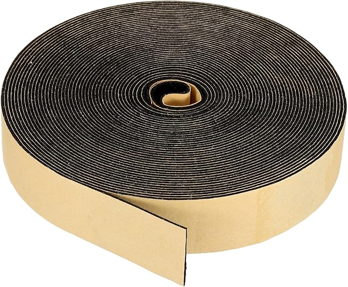 PATIKIL Foam Insulation Tape, 1-3/16" W x 1/16" t x 32.8FT Self Adhesive Weather Stripping Door Seal Strip for Door Window Air Conditioning, Black