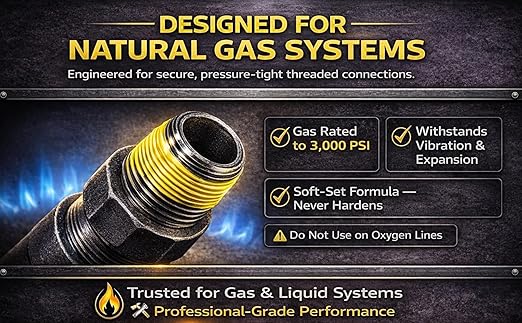 Black Swan All Purpose Pipe Dope, Pro-Grade Pipe Thread Sealant, Soft-Set, High Viscosity, Low Odor, for All Piping Types, Especially Formulated for Use on Natural Gas Lines, Yellow, 1 fl. oz. Tube