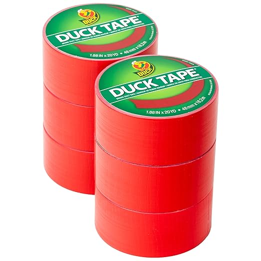 Duck Brand Color Duct Tape, 6-Roll, Red (1265014_C)