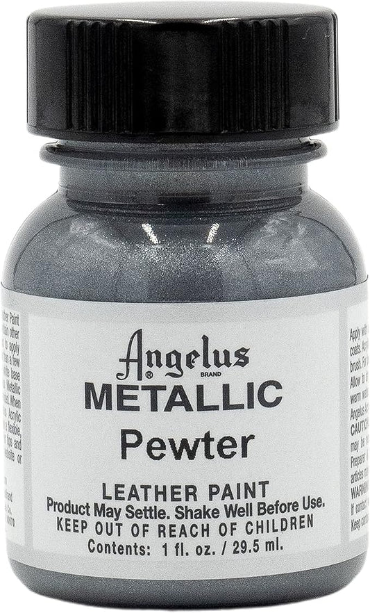 Angelus Metallic Leather Paint, 1 oz., Pewter