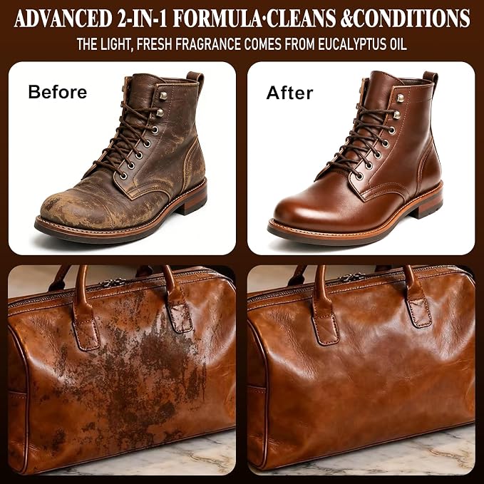Yellow Saddle Soap for Leather 8oz - Leather Cleaner and Conditioner to Soften, Protect & Restore Leathercraft - Leather Cleaner for Car Seats, Couch, Shoes, Purse, Boots, Handbag & Saddle