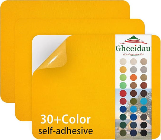 Gheeidau Canvas Repair Patch 9×11 Inch 3Pcs Waterproof Self-Adhesive Fabric Repair Patch for Tents,Boat Cover,Pop Up Canopy,Patio,Bags,Car Seats,Sofas,Furniture Cover(Bright Yellow)