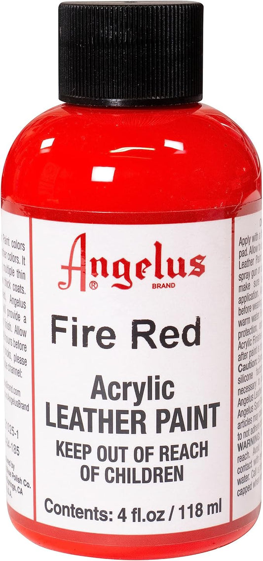 Angelus Acrylic Leather Paint, 4 Fl Oz (Pack of 1), Fire Red