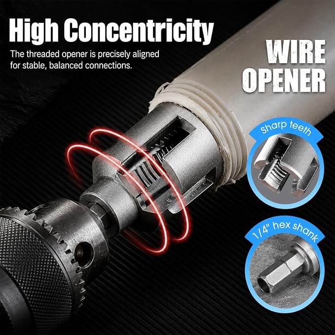 Internal & External Pipe Threading Tool(1/2'' 3/4'' Dies), 2025 New Function Pipe Thread Cutting Tool, Electric Drill Compatible PVC & Plastic Pipe Threader Kit for Home Repair (1/2"+ 3/4")
