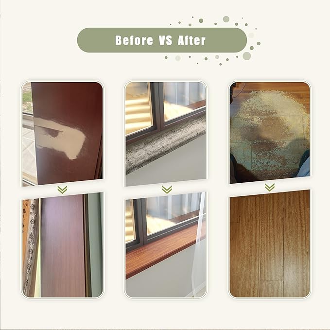 Besezx Wood Grain Tape, 3.9" X15', Self Adhesive Wood Grain Repair Patch for Tables, Chairs, DIY,Baseboards, Doors, Windows, Floors and Furniture Renovation.（Gray）