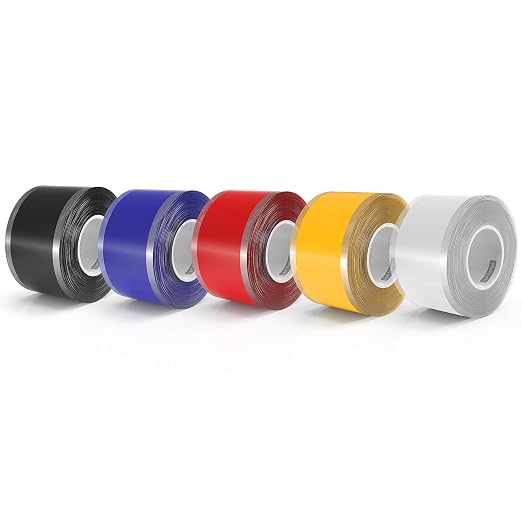 LLPT Self Fusing Silicone Tape 5 Pack Bonding Wrap Tape, UL Certified | Industrial, No Residue, UV & Weather Resistant, Waterproof Airtight Sealing for Marine, Pipe, Wire Insulation, Gym/Bike Grip