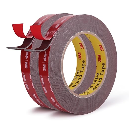 Double Sided Tape Heavy Duty Mounting Tape 1/2" x 18Ft Made of 3M 4611F Gray Strong Adhesive Waterproof Foam Tape for Home Office Car Decorative Materials and Trims (Pack of 2)