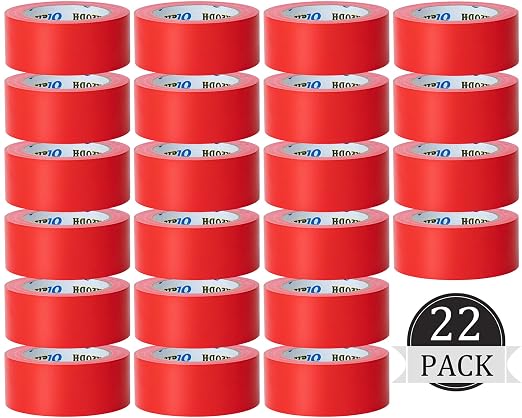 Oleitodh 22 Pack Red Duct Tape Heavy Duty,8.3 Mil Thickness,2 Inches x 30 Yards,Strong Industrial Strength,Flexible,No Residue,Waterproof and Tear by Hand,Multi-Use for Indoor & Outdoor Repairs