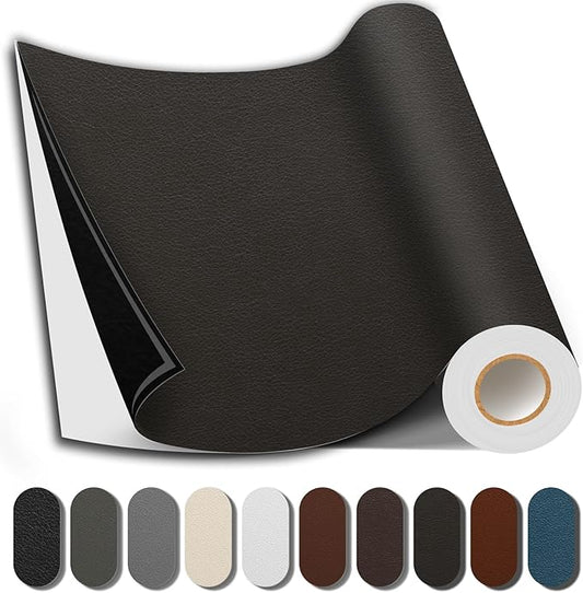 Shagoom Leather Repair Patch, 17X237 Inch Repair Patch Self Adhesive Waterproof, DIY Large Vinyl Patches for Couches, Furniture, Kitchen Cabinets, Wall （Coffee, 17X237 Inch）