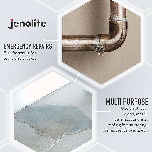 JENOLITE Stop Leak Sealer Spray - Instant Waterproof Sealant Spray - Fills, Seals & Stops Leaks | Perfect for Gutters, Flat Roofs, Waste Pipes, and More - Black, 400ml (14 Ounces)