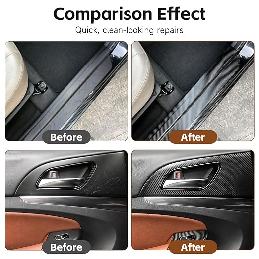 Carbon Fiber Texture PU Faux Leather Repair Tape, Self-Adhesive Patch Kit for Car Seats, Automotive Interior, Gaming Chairs, Office Chairs & Furniture, Waterproof Stick-on Roll (Black, 3.15 x 59in)