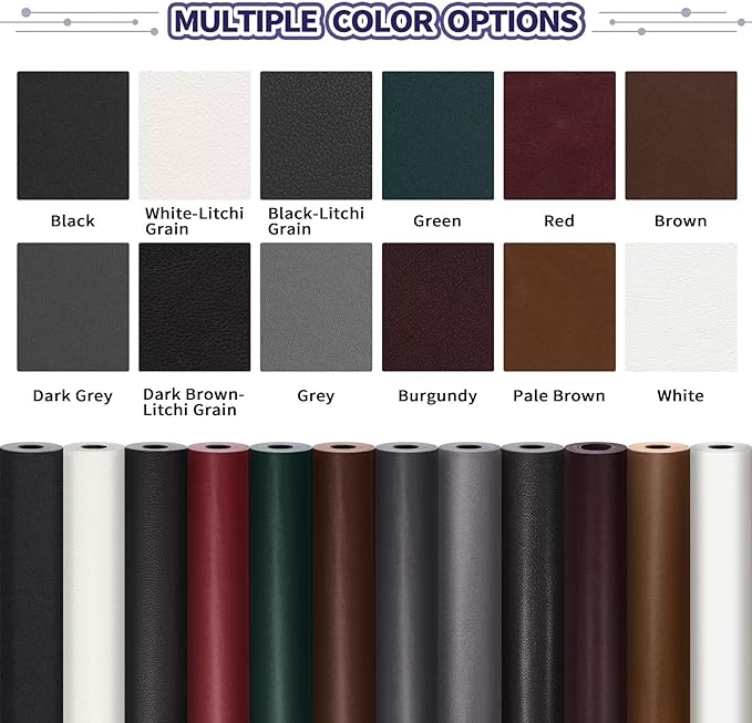 Leather Repair Patch Tape Kit, Self-Adhesive Leather & Vinyl Repair for Furniture, Couch, Sofa, Car Seats, Office Chair - 30inx16in