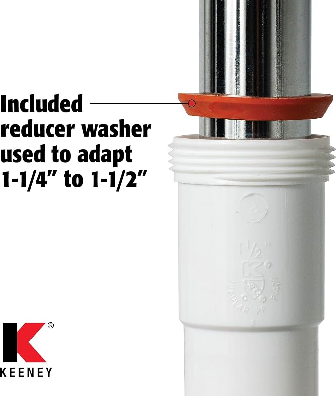 Plumb Pak 46WK Straight Extension Coupling Trap Adapter, 1.5" or 1.25" x 1.5", White