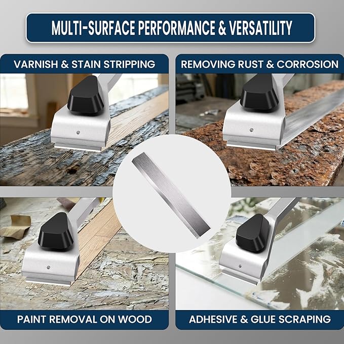 LU&MN 2" (50mm) Carbide Paint Scraper Blades, Double-Edged Reversible Replacement Tungsten Steel Blades 2-Pack,Extra Wear-Resistant Multi-Purpose Blades for Paint, Glue & Grout Removal
