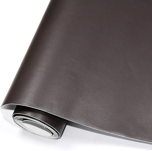 CHEIGHY Leather Repair Kit for Furniture - Advanced PU, Strong Self Adhesive Leather Repair Patch for Couches 17X157 inch Vinyl Repair Tape for Car Seat Upholstery Sofa Office Chair, Brown