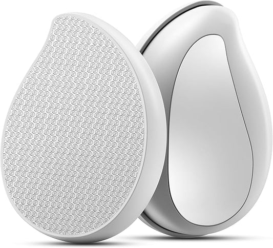 BALUCA Nano Glass Foot File Callus Remover for Feet - Glass Foot Scraper Scrubber Dead Skin Removal for Cracked Heels,Professional Pedicure Tool for Home, Salon, and Travel (White)