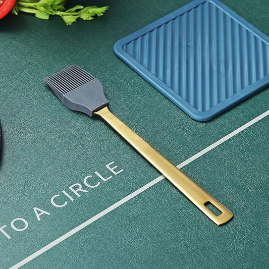 Berglander Gold Basting Brush, Kitchen Brush For Cooking With Titanium Gold Plating, Barbeque Brush, Pastry Brush, BBQ Brush, Dishwasher Safe, Easy to Clean