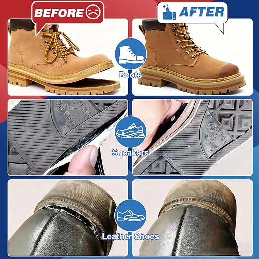 Shoe Glue, 30 g Clear Super Glue for Shoe Repair, Fast Curing & Waterproof Adhesive for Repairing Boots, Sneakers, Heels, Hiking Shoes, Leather Handbags and More