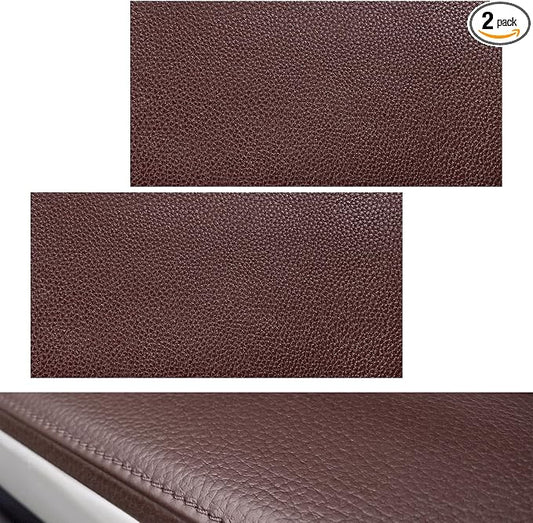 2 PCS PU Leather Patch for Car Seat Repair, 8 × 4 Inch Waterproof Auto Upholstery Cuttable Patches, Self-Adhesive Seat Leather Tape Portable Repair Kit for Vehicles (Dark Coffee)