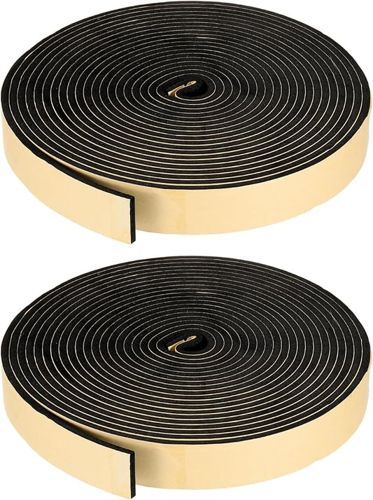 PATIKIL Foam Insulation Tape, 1-3/4" W x 1/4" t x 32.8FT Self Adhesive Weather Stripping Door Seal Strip for Door Window Air Conditioning, Black