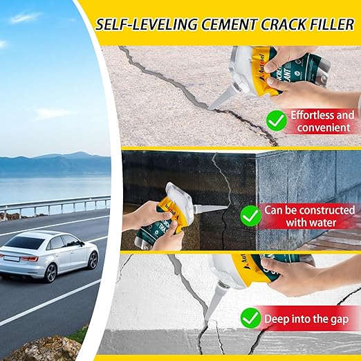 Concrete Crack Filler, Cement Crack Filler, Self-Leveling Concrete Crack Repair Filler, High-Elasticity Waterproof Caulking Glue for Driveways, Walkways, Patios, and Driveway Crack Repair– 10 PCS