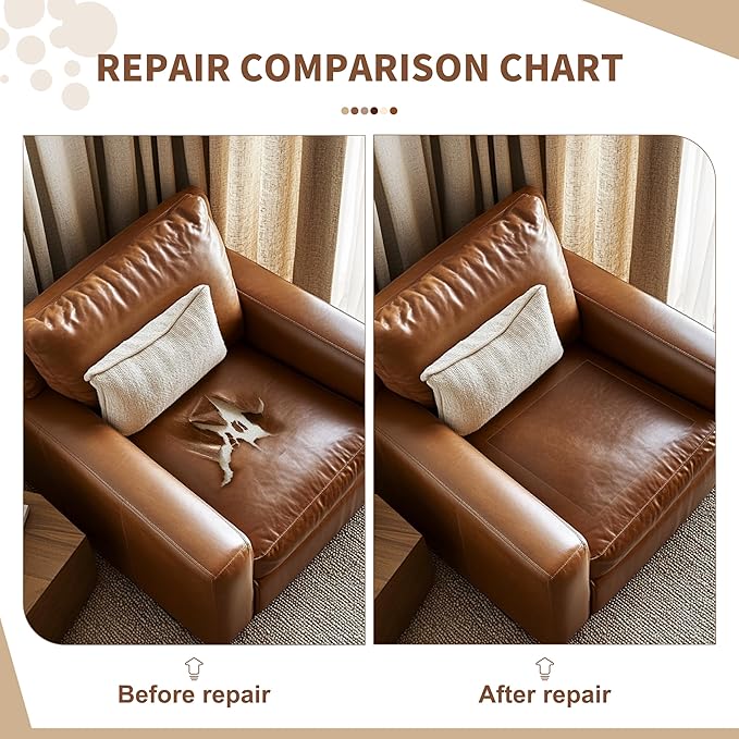 TIANLDD Leather Repair Tape,16 x 80 Inches Self Adhesive Leather Repair Patch，Leather Repair Kit for Furniture，Couches,Car Seats,Cabinets,Handbags(Dark Brown-Litchi Grain)