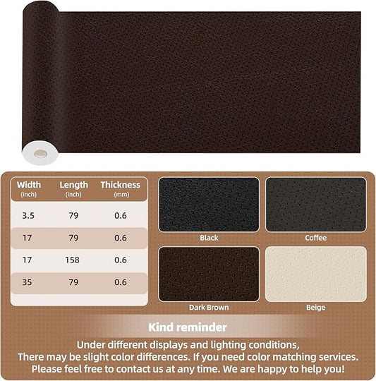 Leather Repair Patch, 35X79 inch Strong Sticky Repair Patch Self Adhesive Waterproof, DIY Large Vinyl Patches for Couches, Furniture, Sofa, Car, Chair (Coffee, 35X79 inch)