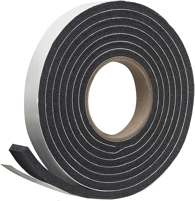 Frost King R516H 1-1/4-Inch by 7/16-Inch by 10-Foot Thick Sponge Rubber Foam Tape, Black (Pack of 2)