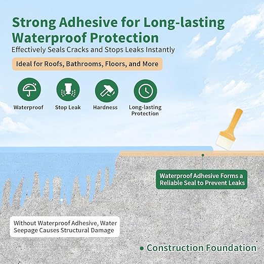 YKF 34oz Clear Transparent Waterproof Sealant, Water-Based Invisible Repairing Leak Agent for Roofs, Walls, Bathroom, Kitchen, Garden, Indoor & Outdoor Waterproof Coating