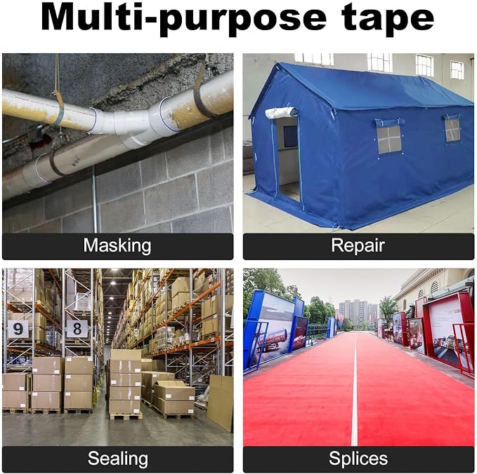 Duct Tape White, 2.8in x 66FT, Heavy Duty Industrial Grade Gaffer Tape 280μm, Waterproof Hand Tearable Repair Tape for Sealing, Bundling, Patching, Indoor & Outdoor Use