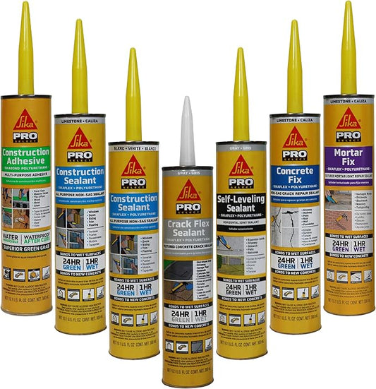 SIKA Sikaflex Crack Flex Sealant, Gray, High-Performance Textured Polyurethane, Self-Leveling, Waterproof Sealant for Horizontal Cracks Up to 1 in Wide, 10.1 fl oz,
