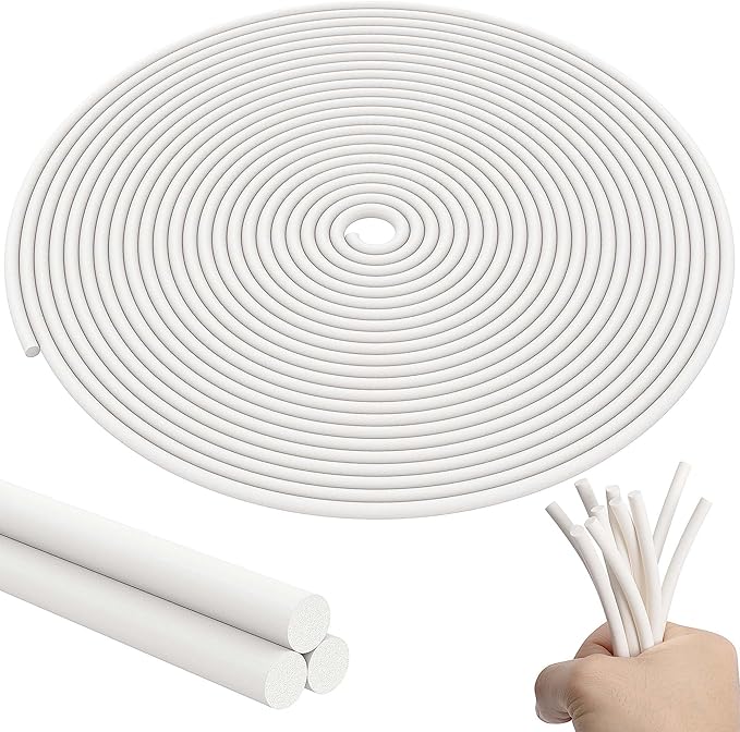 moonoom 32.8Ft Foam Silicone Backer Rod, White Crack Caulk Saver, Concrete Expansion Joint Filler for Wall Tile Gaps Joints Filling and Sealing (1/4 Inch)