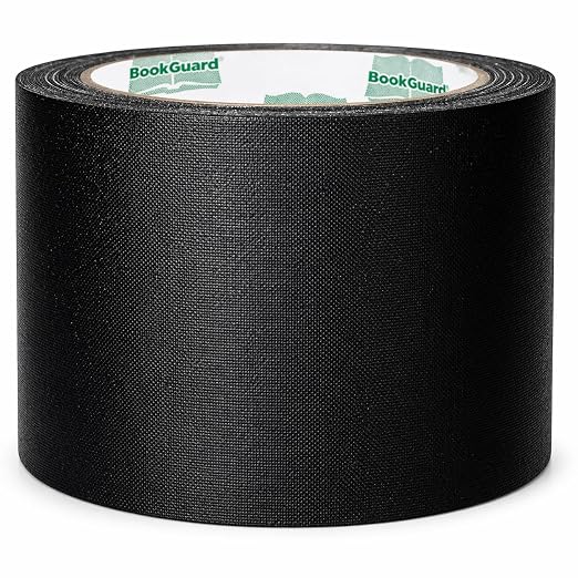 BookGuard Book Binding Tape, 3 Inch Black Flexible Cloth Spine Repair Tape for Library Binding, Book Spines, Hinges, Covers, Bibles, Hymnals, Libraries, Schools, 15 Yard Roll