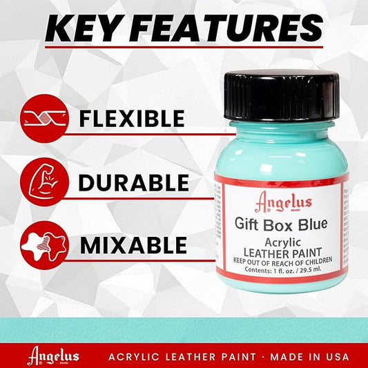 Angelus Acrylic Leather Paint, Gift Box Blue, 1 oz.