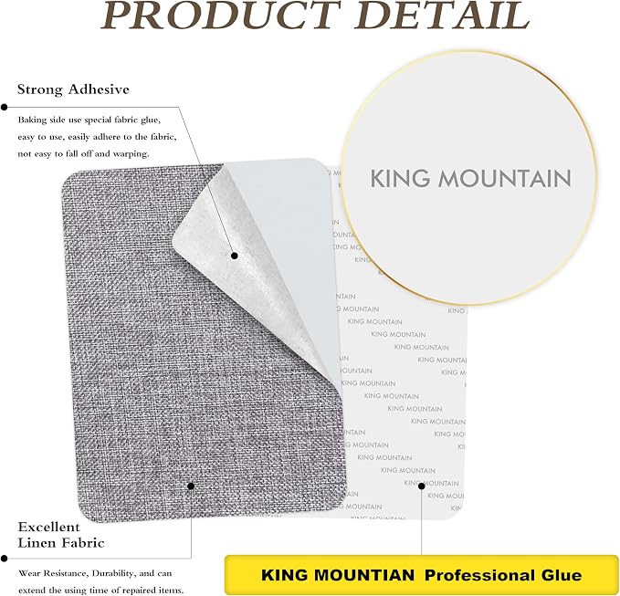 Coarse Linen Repair Patches, Self-Adhesive Linen Fabric Patches, 8X11 inch 2 PCS, Multi Color, Can be Used for Linen Sofa Repair (8" x 11"-2PCS,Light Grey)