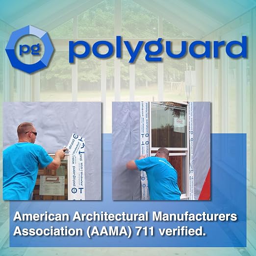 POLYGUARD WindowSeal Window and Door Flashing Tape, 6 in x 100 ft Roll, 20 mil Thick, Self-Sealing & Self-Adhering Waterproof Barrier, Pack of 2