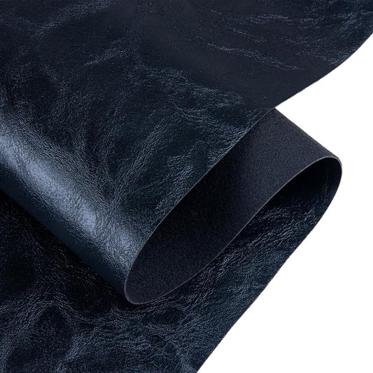 Faux Leather Fabric Sheet, 36 x 54 Inches, Texture Synthetic Material for DIY Crafts, Leather earings,Upholstery, Automotive, Sofa Projects Individual 1 Yard Cut (Black, One Yard)