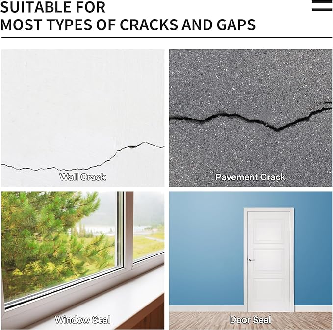 Backer Rod Foam Gap Filler Crack Filler for Concrete Repair Caulk Saver Backing Rod Concrete Expansion Joint Rope Caulk for Sealing Gaps, Expansion Joints, Crack Filling (Black,1/4 Inches x 10 Feet)