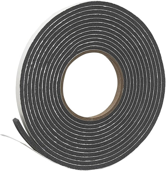 Frost King Vinyl Foam Tape - Closed Cell - Moderate Compression, 3/8" W, 3/16" T, 17' L, Charcoal