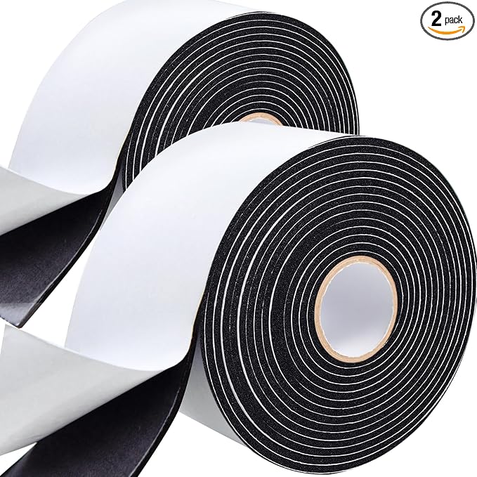 3 Inch*13Ft Pipe Insulation Tape 2 Pack, Weather Resistant Water Wrap Tape | Outdoor Water Pipe Insulation Wrap, Foam Pipe Wrap Insulation for Water Pipes (Black)