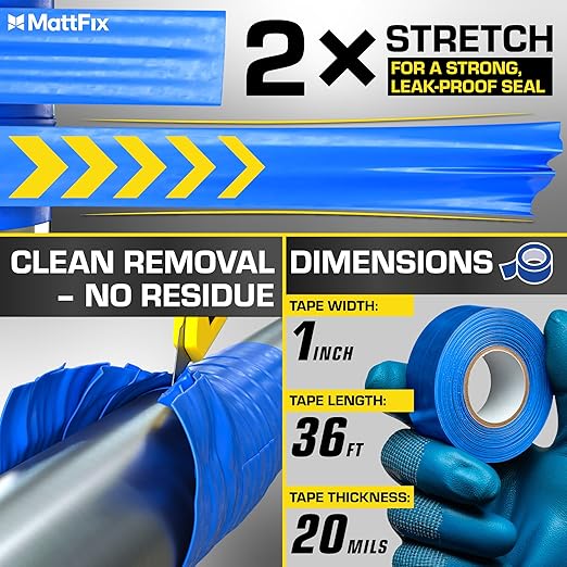 Self Fusing Silicone Tape – 1" x 36’ – Waterproof Tape for Emergency Repairs – Weatherproof, Heat and Chemical-resistant – For Plumbing, Pipes and Hoses repairs, Automotive, Electrical & Outdoor Use