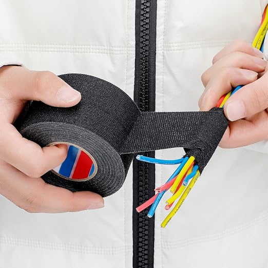 Outus Wire Harness Cloth Electrical Tape Wire Loom Harness Automotive Heat Proof Cloth Tape for Automotive Electrical Wrap Protection Insulation Cable Fixed(4 Roll,2 Inch X 49.2 ft)