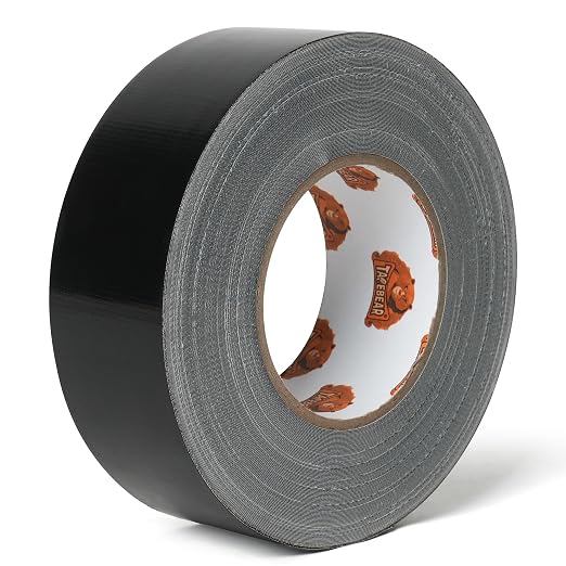 TAPEBEAR 16.5mil Thick Black Duct Tape Heavy Duty 1.88" x 105FT, Strong Tough Utility Ducting Tape Waterproof, No Residue, Flexible, Hand Tear Binding Tape for Bundle, Patch, Protect & Repair