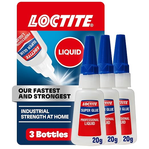 Loctite Super Glue Liquid Professional, 20g Bottle (Pack of 3) Heavy‑Duty Instant Adhesive for Plastic, Wood & Metal, Clear Superglue with Precision Nozzle, Quick‑Dry Formula