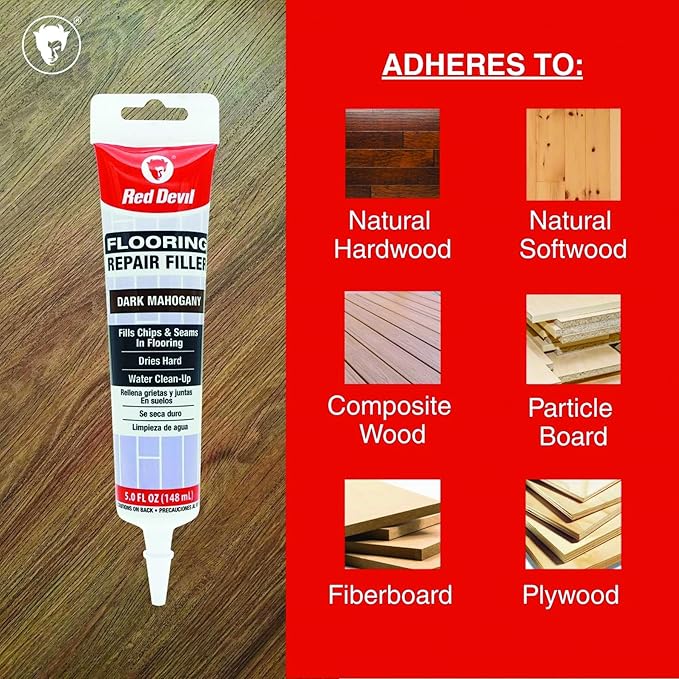 Red Devil 056070 Flooring Repair Filler, 5 oz., Dark Mahogany, 4 Pack