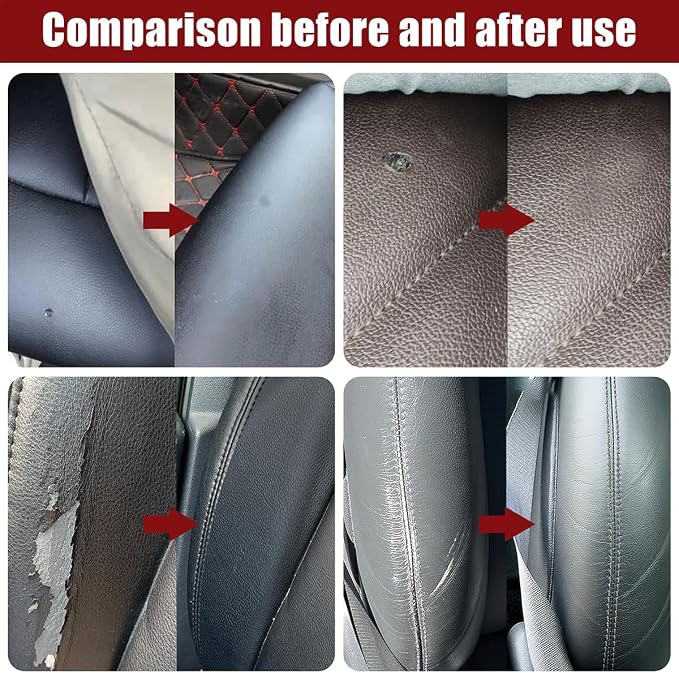 Alkyne Leather Filler,Leather Filling Paste,New Car Leather Filler Repair Cream,Leather Color Restorer Conditioner for Filling or Repairing Holes Scratches (3pcs)