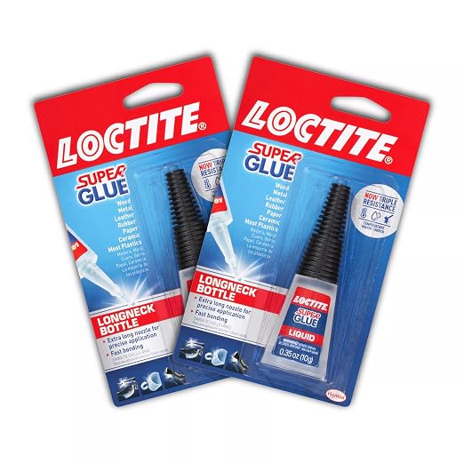 Loctite Super Glue Liquid Longneck Bottle, 10g Bottle (Pack of 2) Instant Adhesive for Plastic, Wood & Metal, Clear Superglue with Extra Long Precision Nozzle, Quick‑Dry Formula